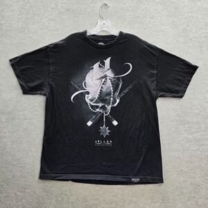 Sullen Men Shirt XL Black Skull Compass Necklace Paint Brush Art Ink Graphic Tee